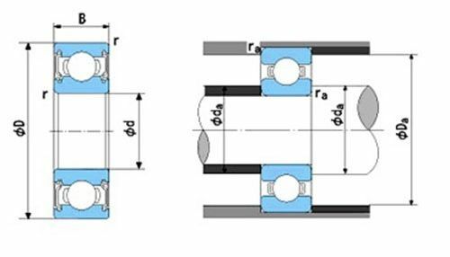 6306-2RS (Nachi 6306-2NSE9CM) Deep Groove Ball Bearing Two contact seal 30x72x19 - Picture 3 of 4