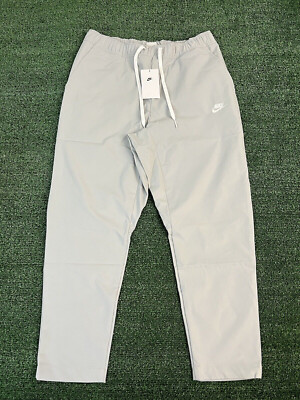 Nike Club Woven Tapered Leg Pants Standard Fit Grey Size L Mens