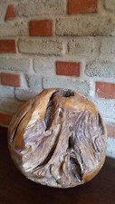  Teakholz Kugel Skulptur Indonesische Kunst Natur Garten Deko Ball Unikat Bali