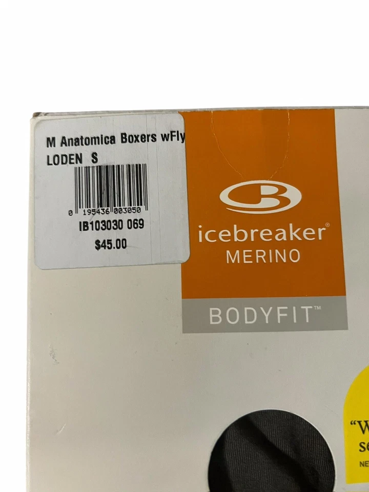 Icebreaker Hombre Pequeño Verde Body Fit Merino Ropa Interior Con Mosca Nuevo Foto 3 de 4