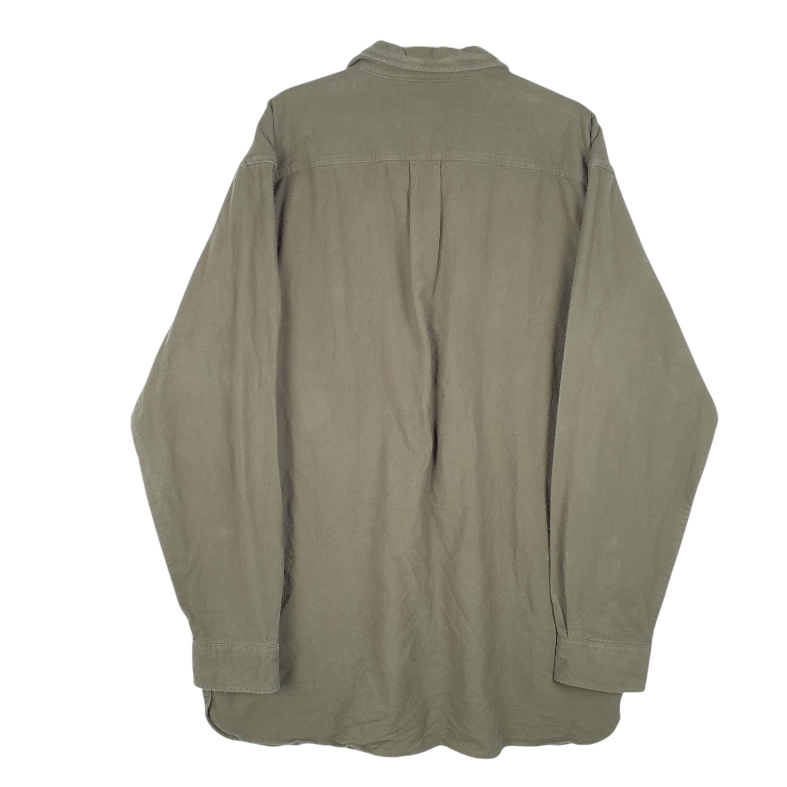 L.L.BEAN Green Shirt Tall Chamois Overshirt Shacket Long Sleeve Casual Cotton XL image 3