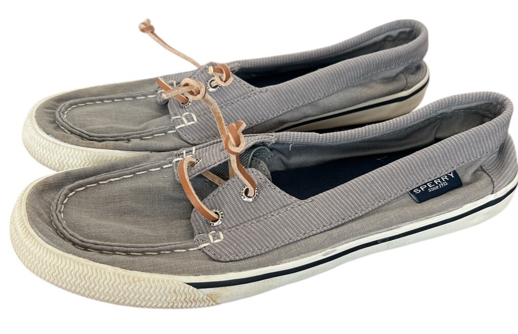 Sperry Boat Shoes Womens Top-Sider Lounge Away Sneakers Gray Casual  STS80687