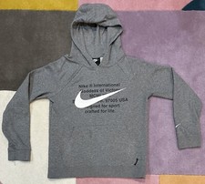 Nike Sportswear Swoosh Big Kids' Pullover Grey Hoodie YOUTH LARGE CU8458-091