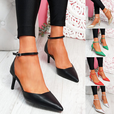 pointed heels with ankle strap