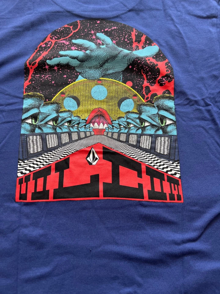 Volcom Elzo Durt T-shirt Blueprint Tee Langarmshirt Bio Baumwolle Blau Herren - Bild 2 von 3