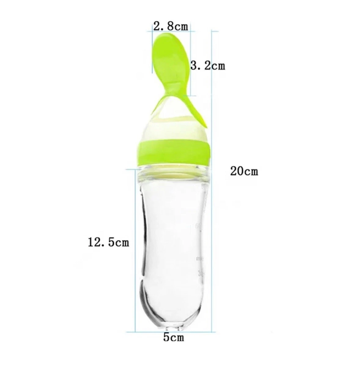 90ml Silicone Feeding Bottle with Spoon for Infant Baby Newborn