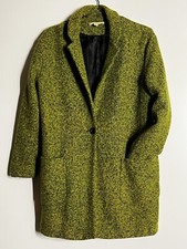 Lovestich Green & Black Tweed Overcoat, Size Medium Ladies