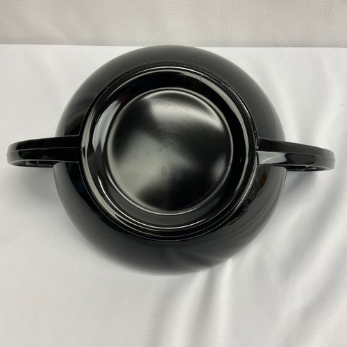 Fostoria Glass Art Deco Ebony Black 2395 Grecian Scroll Console Fruit Bowl 1930 - Picture 9 of 11