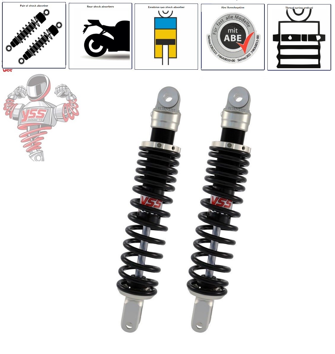 Amortisseur arrière YSS haut de gamme réglable en aluminium pour Suzuki GSX 750 Katana