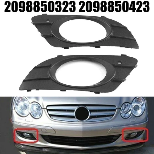 2 Stück Stoßstange Nebelscheinwerfer Abdeckung vorne für Mercedes Benz für CLK W209 2005-09 Schwarz - Bild 1 von 9