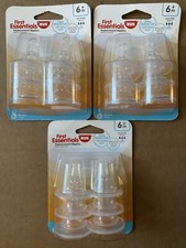 First Essentials Nuk 6 Silicone Replacement Nipples Fast Flow 6 month 3 Packs