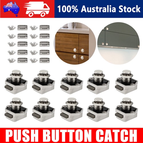 10 x Push Button Drawer Caravan Cupboard Latch Catch Door Lock ...