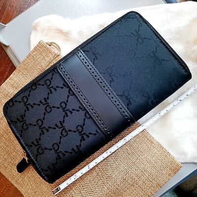 ROBERTA di CAMERINO Long Wallet Color Black Fabric & Leather