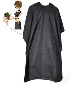 Hair-Cutting-Cape-Pro-Salon-Hairdressing-Hairdresser-Gown-Barber-SOLID-BLACK