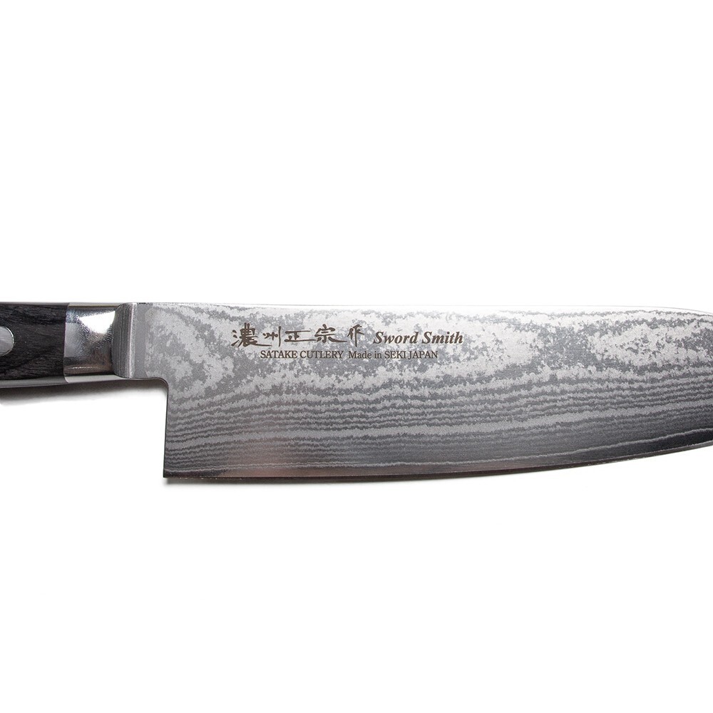 Noushu Masamuke SAKU Japanese Damascus Kitchen Santoku Knife 7.1