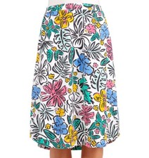FRESH PRODUCE Small white Avery Sketched Flora Shirttail Long Skirt NWT New S