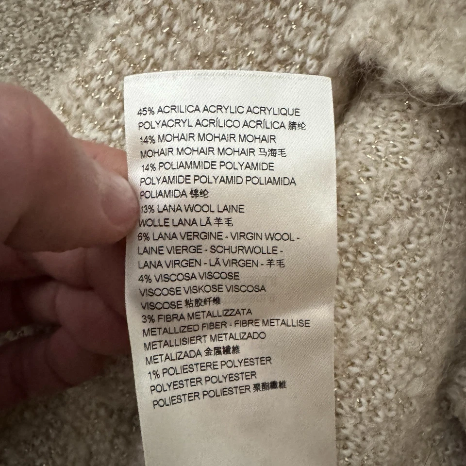 Cárdigan de lectura Momoni en jacquard cachemir con hilos de lúrex Boucle nuevo con etiquetas $520 XS Foto 4 de 4