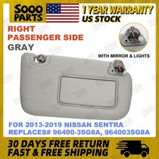 Right Passenger Sun Visor W Light Rh For 2013-2019 Nissan Sentra 96400-3sg8a