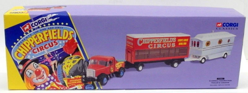 Corgi 1/50 Scale 97885 - Scammell Highwayman Trailer & Caravan - Chipperfields - Image 4 of 4