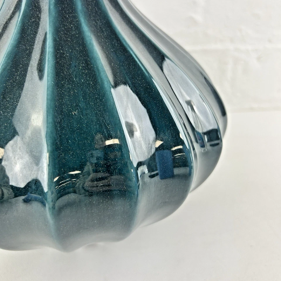 Rare Abode by Poole Pottery Decorative Teal Blue Vase #254 - Image 4 of 4