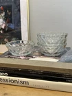 Vintage Anchor Hocking Discontinued Bubble Clear Glass Sm Dessert Bowls 4 1/8"