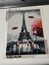 Handmade Finished Eiffel Tower Paris Diamond Painting Completed Unframed