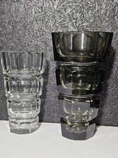 Pair Moser Josef Hoffman Art Deco Facet Vases Clearsmoked Pair Moser Josef Hoffman Art Deco Facet Vases Clearsmoked
