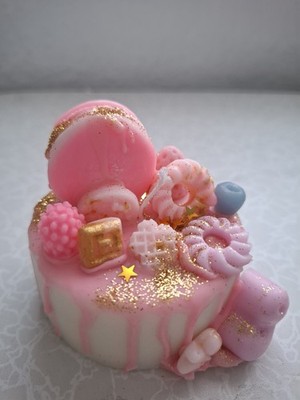 Dessert Kerze Duftkerzen Erdbeere  Geburtstag Geschenk Handmade Deko Rosa Soywax