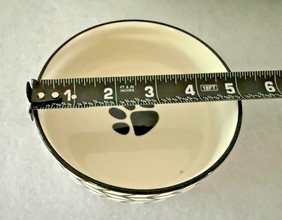 Small 5" Ceramic Paw Pet Dog Cat Bowl Set of Two - Image 2 of 4