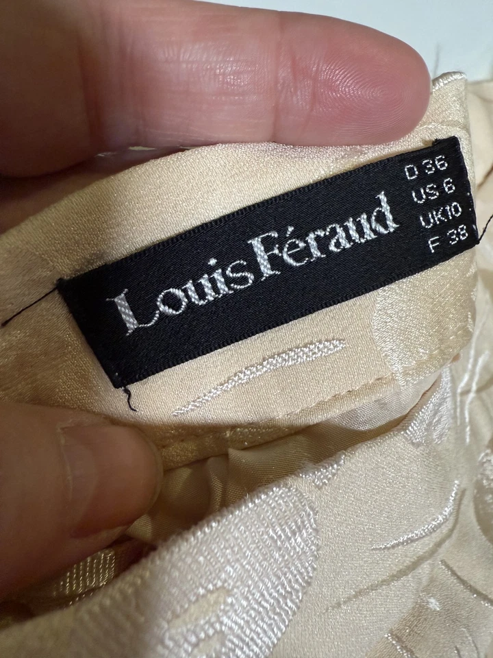 Louis Feraud винтажная юбка шелк женщин 10 Jacquard высокая талия карандаш Midi 90-х - Изображение 3 из 3