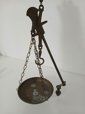 Antica Bilancia Stadera in Ferro e Ottone - Vintage d'Epoca con Piatto