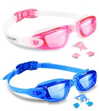 Swim Goggles with AntiFog, UV Protection 2Pack for All Ages