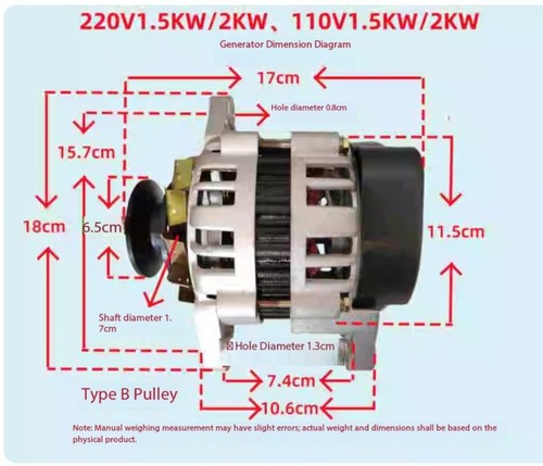 220v Power Generator 1500w Brushless Permanent Magnet Pure Copper Wire Core - 第 9/12 張圖片