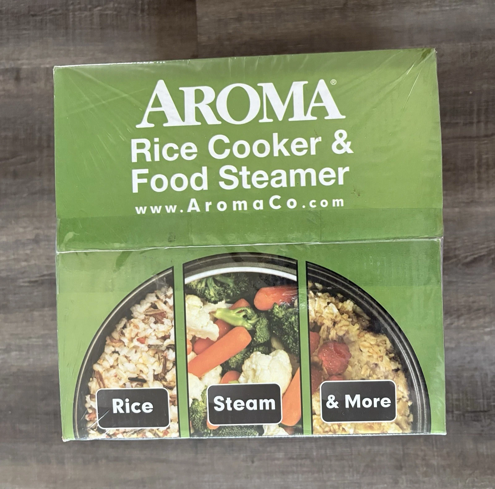 AROMA 8 Cup Rice Cooker/Food Steamer. New Old Stock. Original Cellophaned Box
