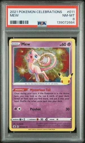 2021 POKEMON CELEBRATIONS #011 MEW PSA 8