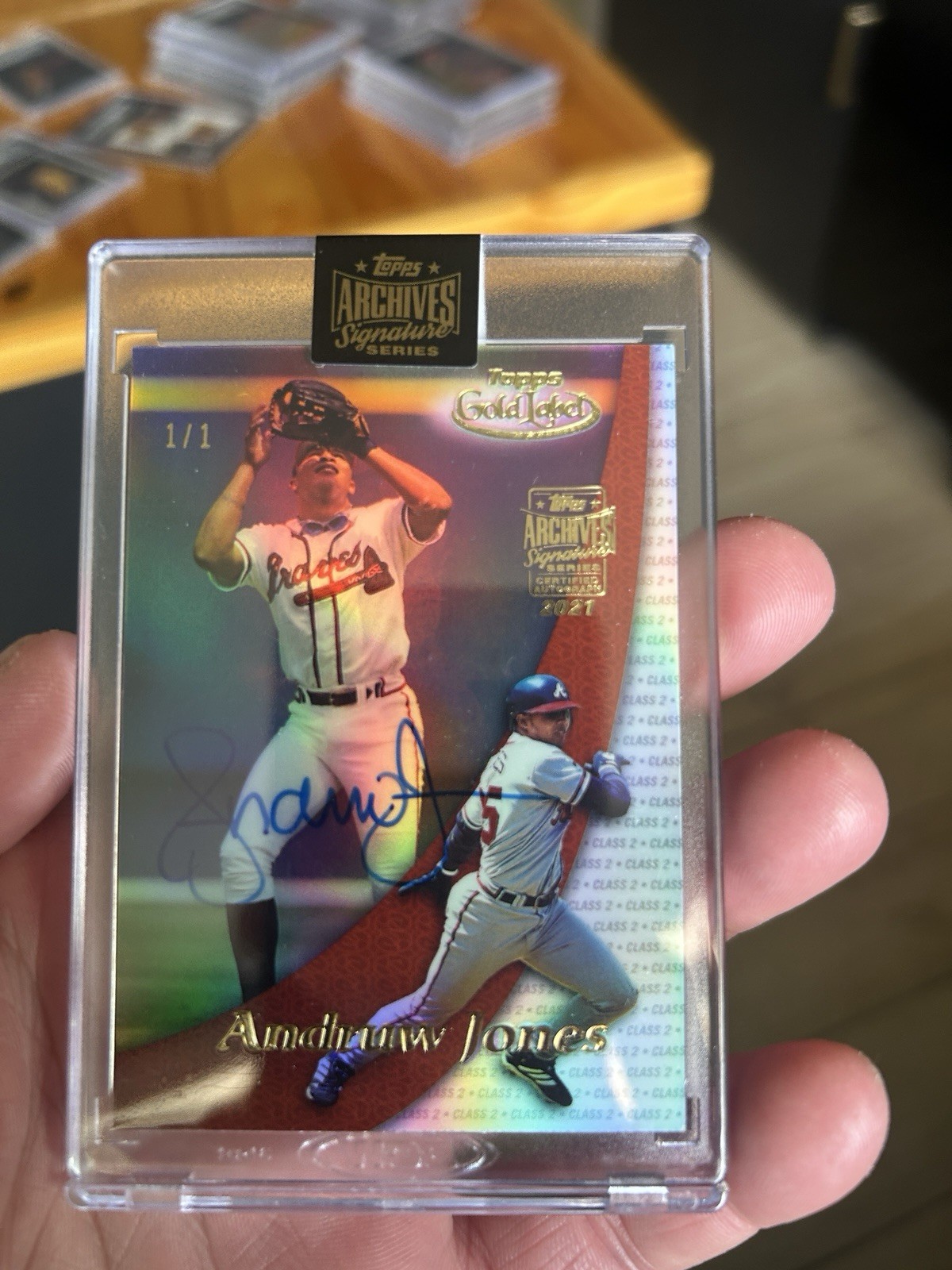 2021 Topps Archives Siganture Series Andruw Jones Autograph Auto #1/1 view 3
