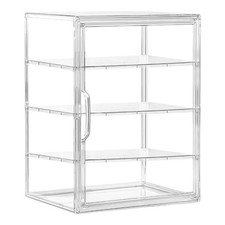 4-Tier Acrylic Bakery Display Case Countertop Donut Pastry Case Rear Door