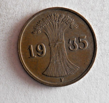 1935 F GERMANY REICHSPFENNIG - Excellent Coin - FREE SHIP - Bin #349