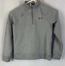 Under Armour Storm Cold Gear Kids 1/2 Zip Grey Sweater Sweatshirt Sz Youth Smal