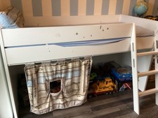 Kinderhochbett PAIDI mit Leiter, Kissen, Matratze, Lattenrost