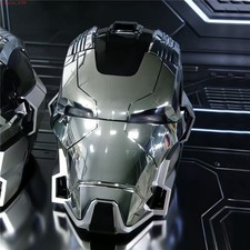 1:1 Iron Man Mk17 Silver Helmet Wearable Electric Mask English Voice Control Toy