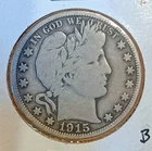 1915-D Denver Mint Silver Barber Half Dollar -- Free shipping!
