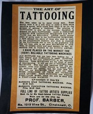 antique jf barber cincinatti ohio tattooing machine card flash tattoo 8x10 print