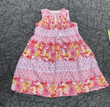 Old Navy Hawaiian Luau Orange Dress sz X-SMALL Floral Hibiscus Tropical 