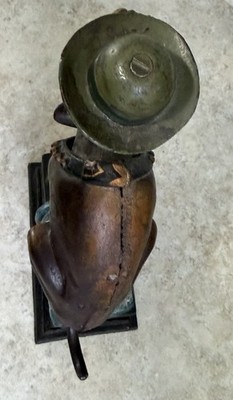 Vintage OLE PUFFER Mechanical Bank CIGAR 5¢ NICKELS Cast Iron BOOK