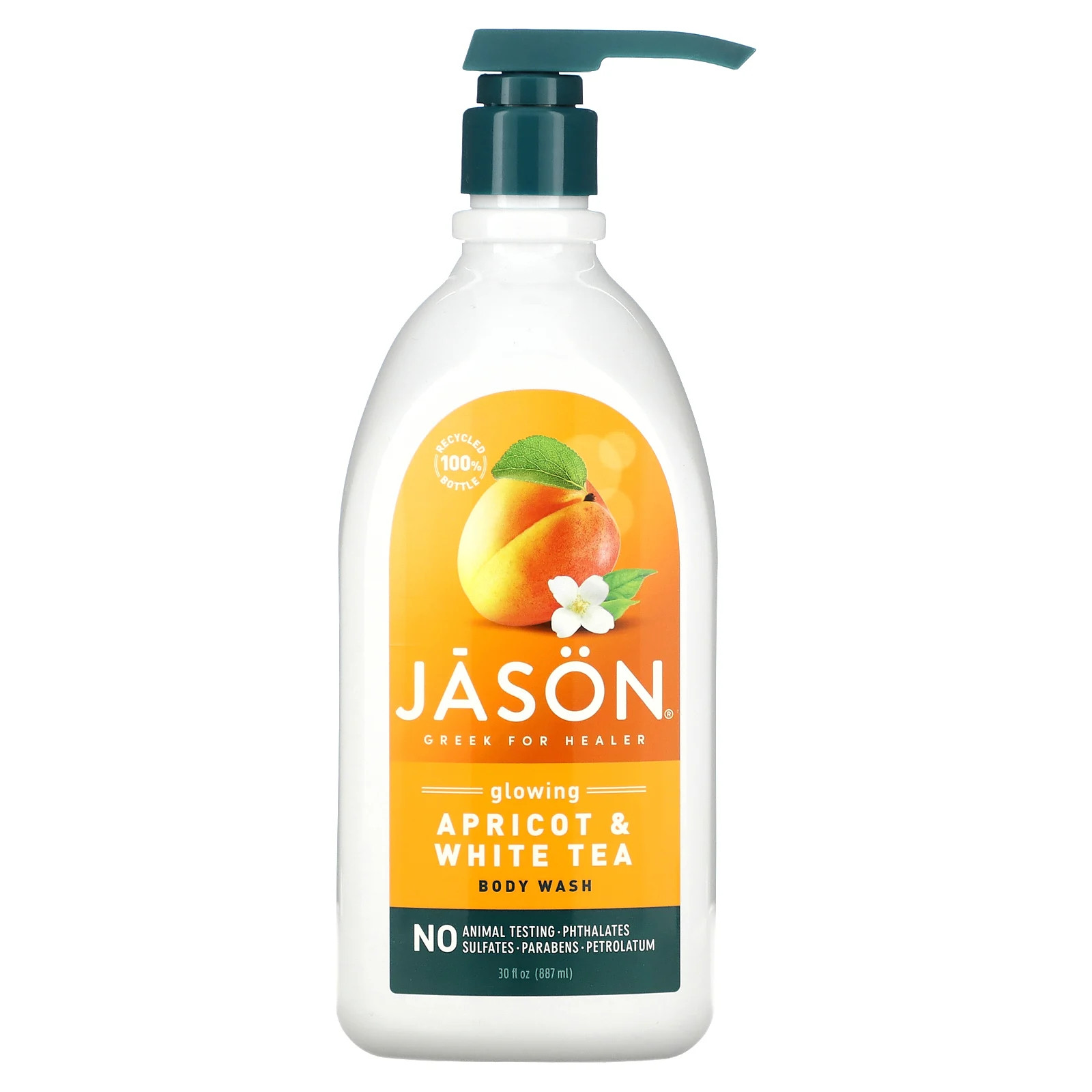 Гель для душа Jason Natural Body Wash Glowing Apricot 30 жидких унций 887 мл Прыгающий кролик нет 3190₽