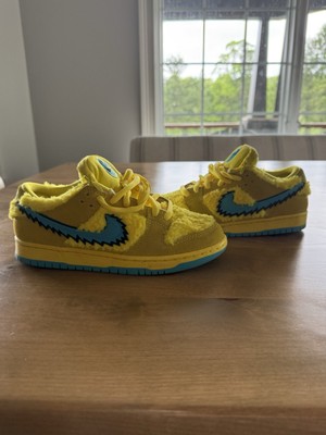 size 6 Grateful Dead Dunks Yellow Bear