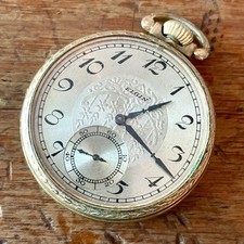 1928 Elgin 16S Model 7 - 17 Jewels Pocket Watch 10K Rolled Gold Keystone Case
