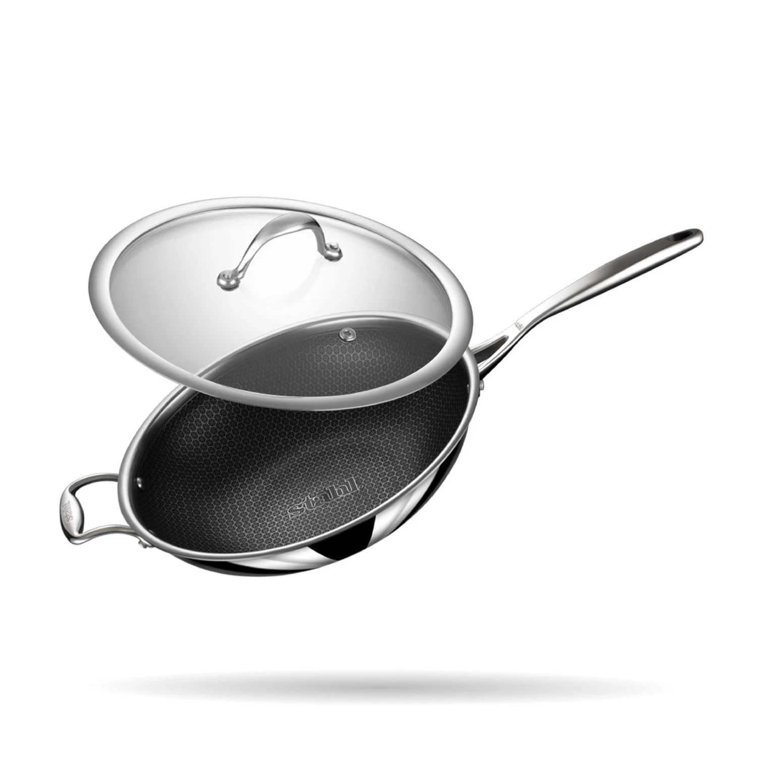 Stahl Artisan Hybrid Triply Induction & Gas Stove Non Stick Frying Pan With Lid