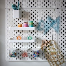 IKEA SK DIS 092.165.95   Wall Pegboard  Shelf Combo, White, 56 56 cm, Organizer